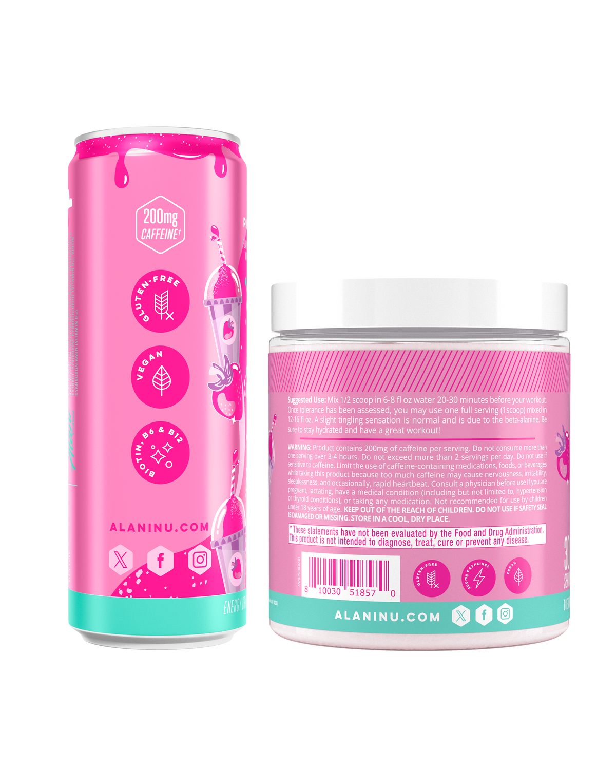Pink Slush Energy Drink 12-Pack & Pre-Workout Set
