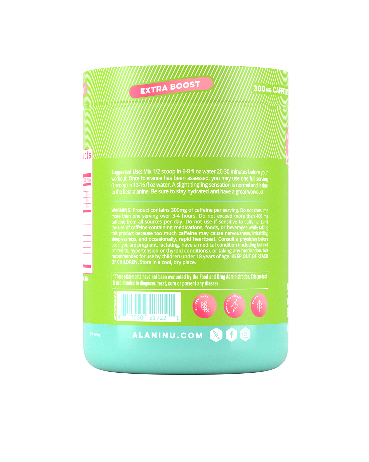 Kiwiberry Pre-Workout+ Fitness Supplement, 30 Servings