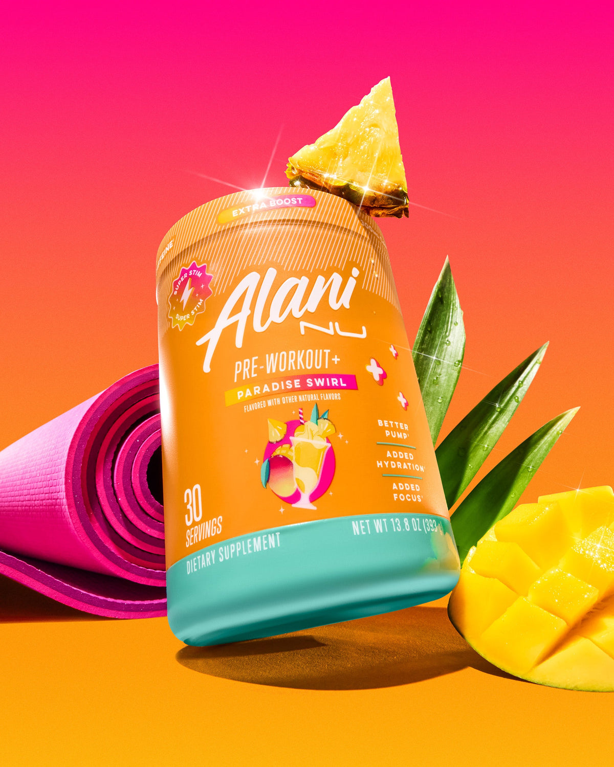Paradise Swirl Pre-Workout+ Supplement, 30 Servings