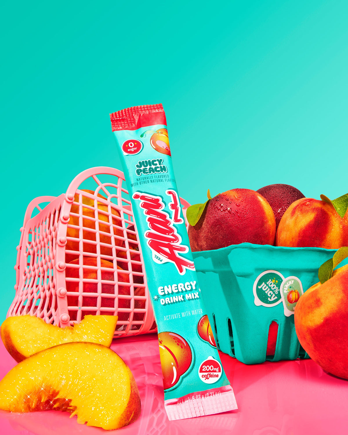 Juicy Peach Energy Drink Mix Sticks, 10-Pack