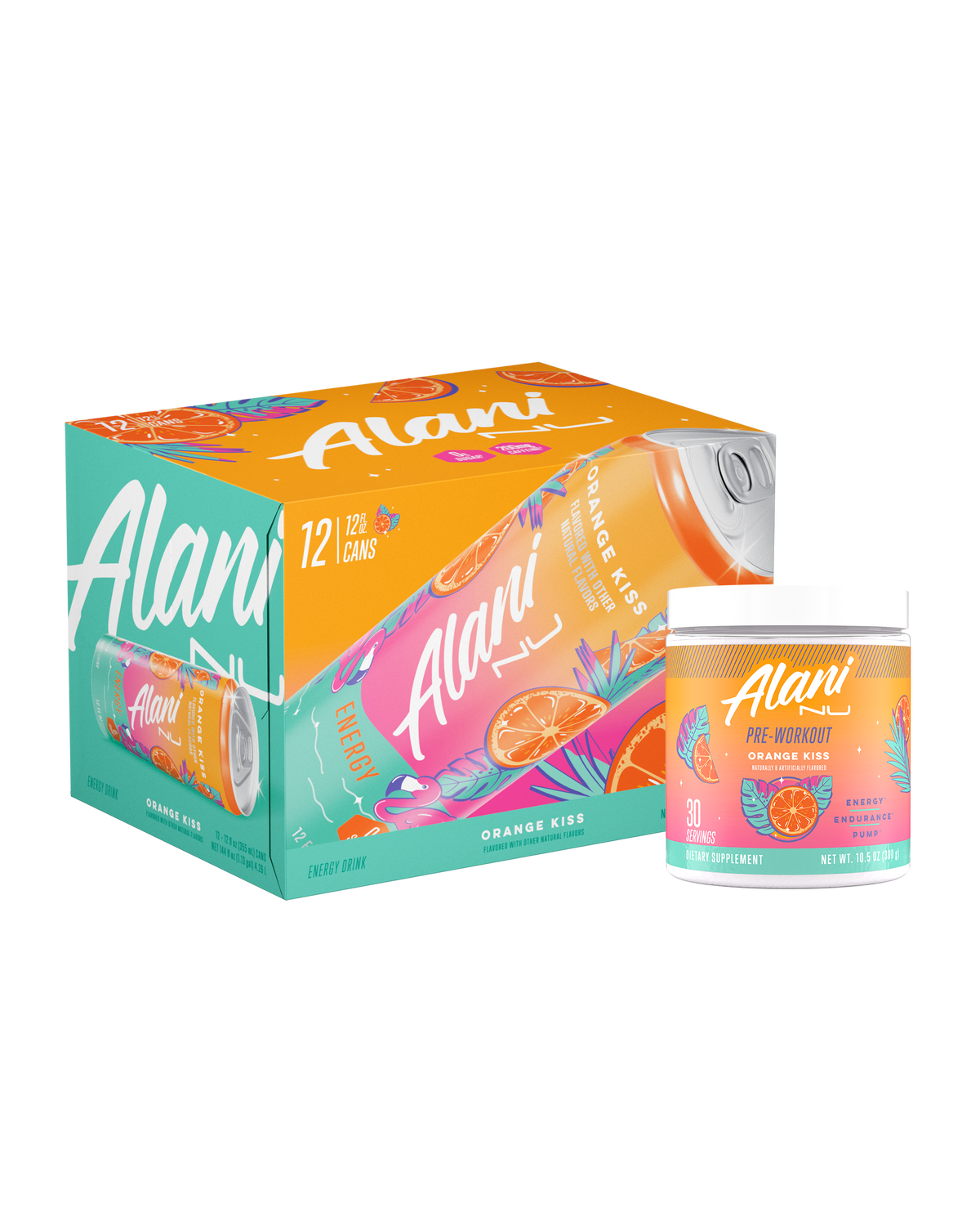 Orange Kiss Energy Drink 12-Pack & Pre-Workout Bundle