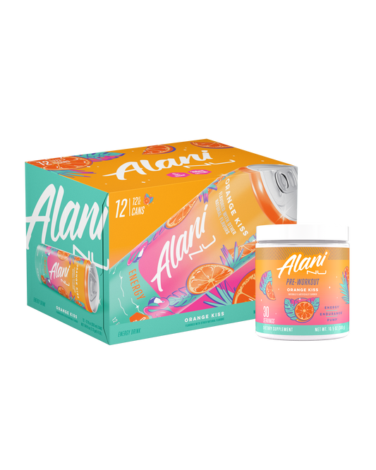 Orange Kiss Energy Drink 12-Pack & Pre-Workout Bundle