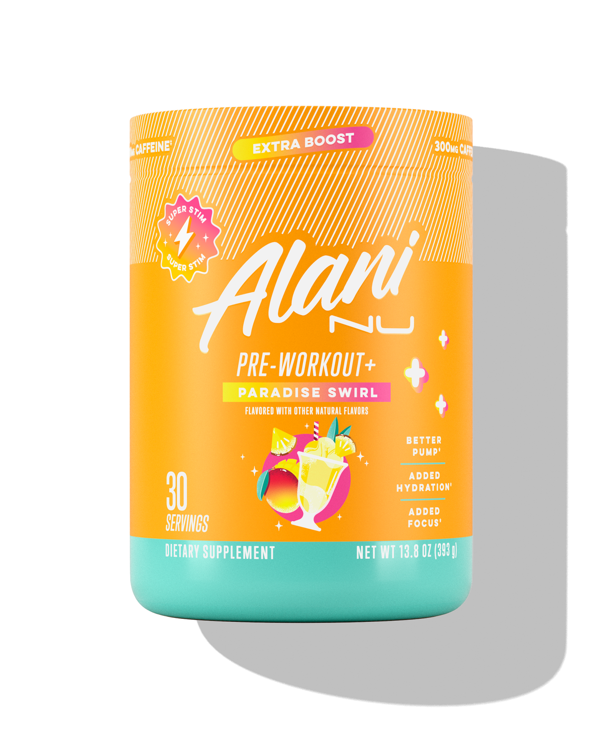 Paradise Swirl Pre-Workout+ Supplement, 30 Servings