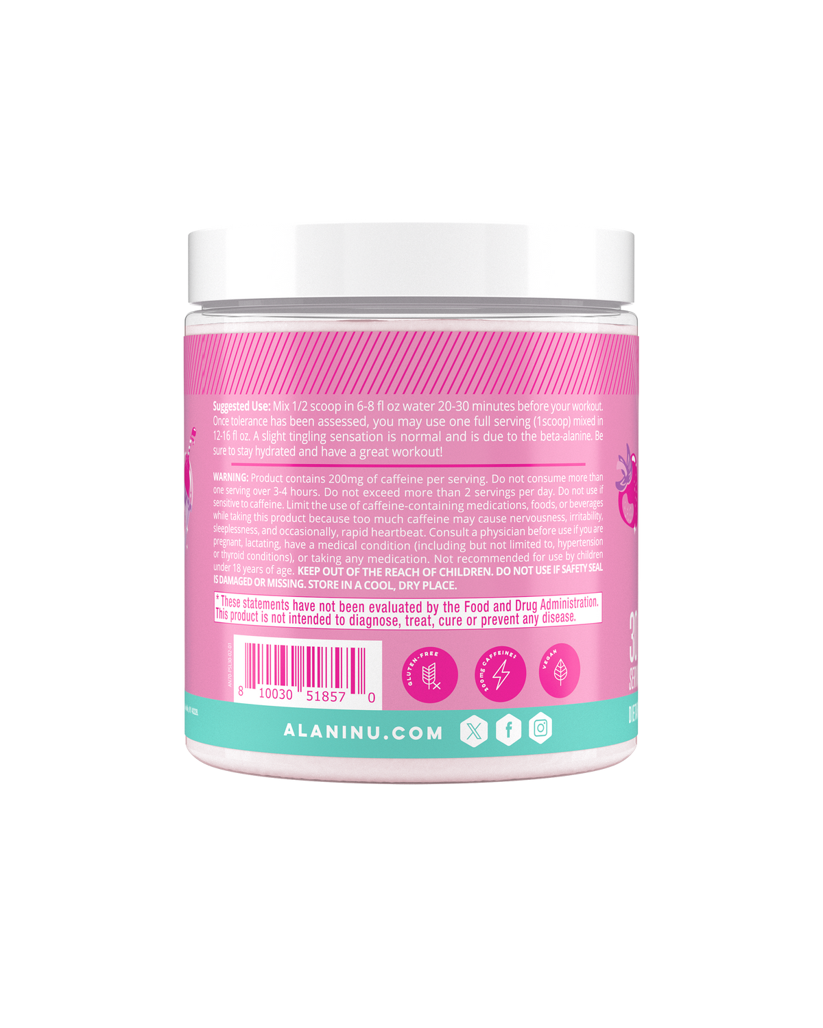 Pink Slush Pre-Workout Mix, 30 Servings
