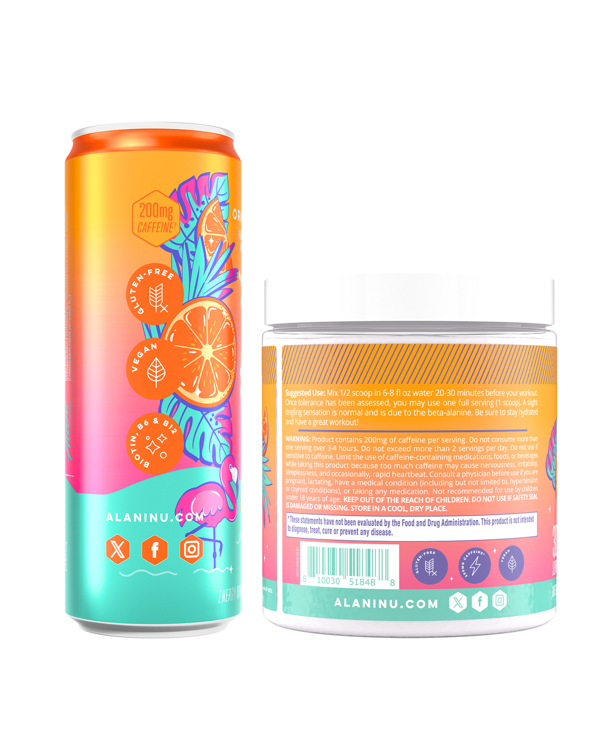 Orange Kiss Energy Drink 12-Pack & Pre-Workout Bundle
