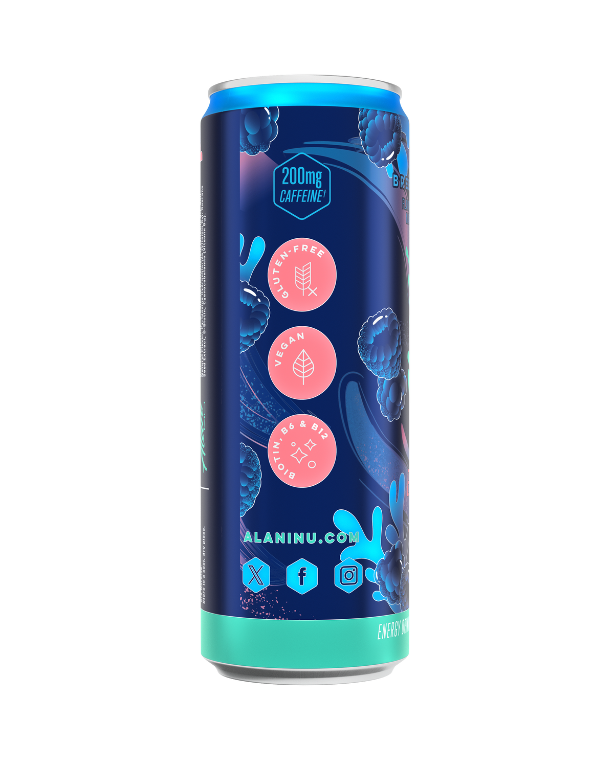 Breezeberry Blue Raspberry Energy Drink - 12-Pack