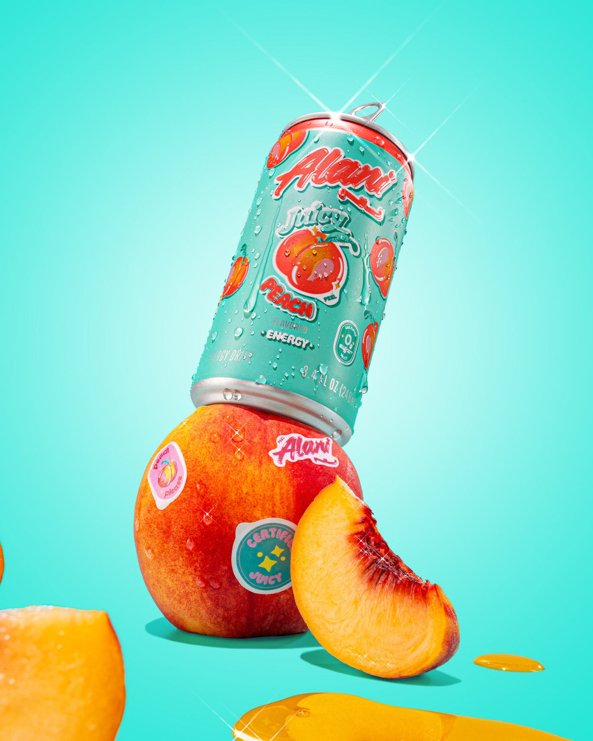 Juicy Peach Mini Energy Drinks, 24-Pack
