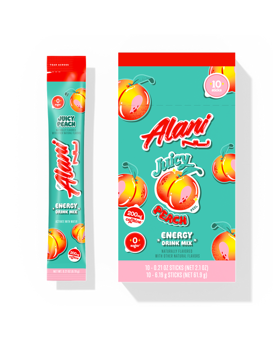 Juicy Peach Energy Drink Mix Sticks, 10-Pack