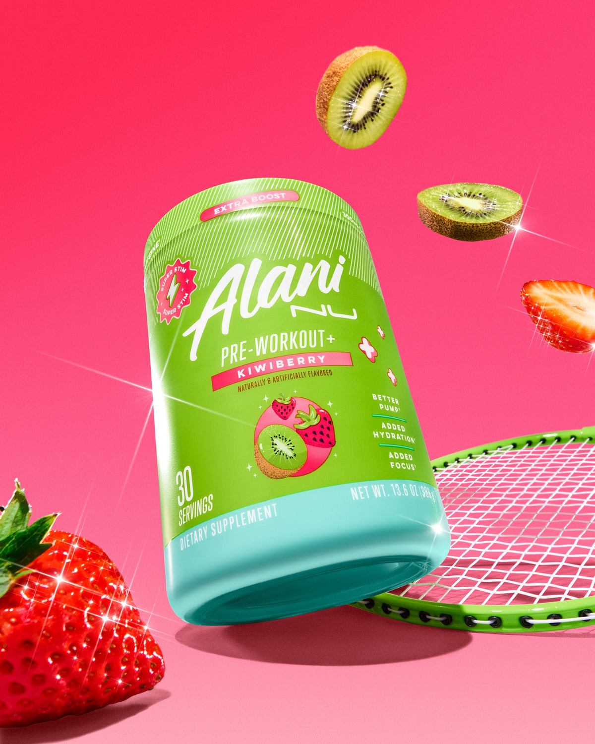 Kiwiberry Pre-Workout+ Fitness Supplement, 30 Servings